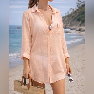 Women’s Pool coverup buttondown Pink M